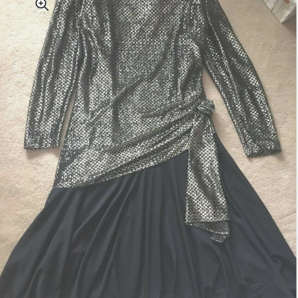 80s drop waist shimmering dress